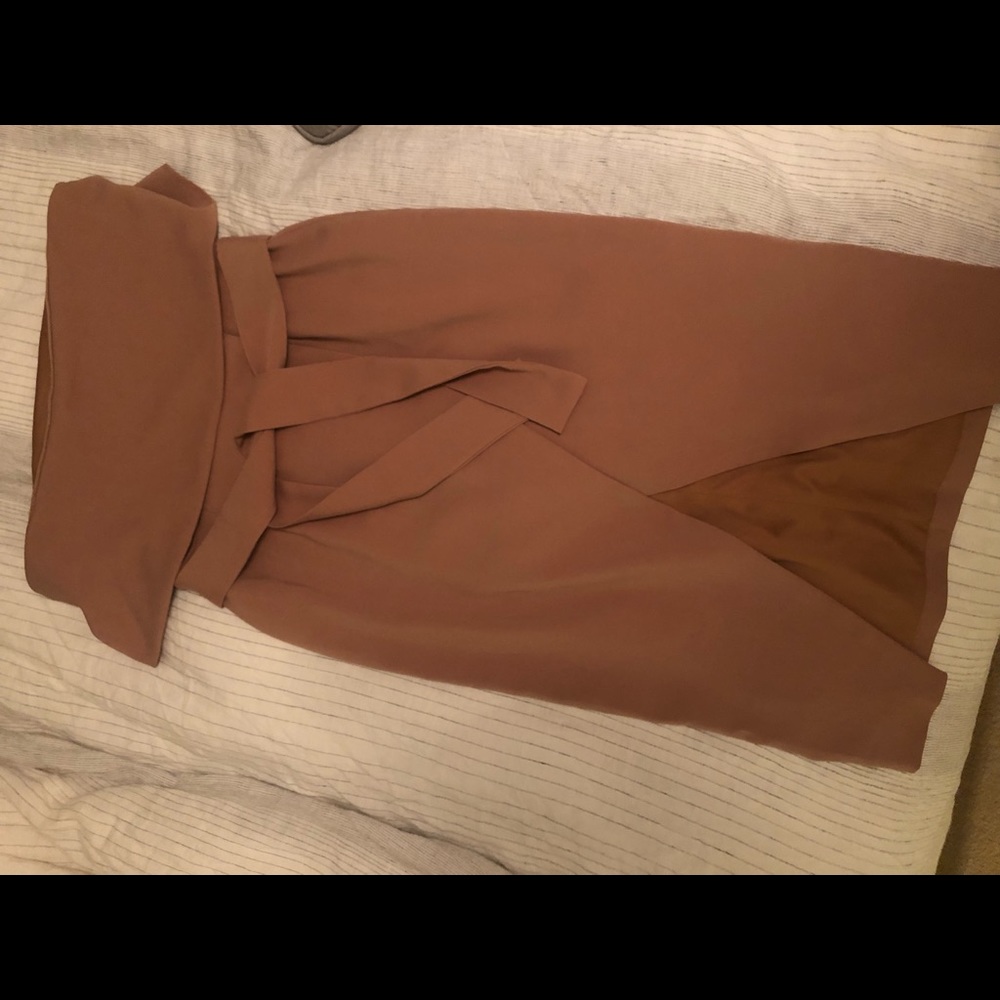 Lavish Alice Blush Strapless Dress with Tie Waist